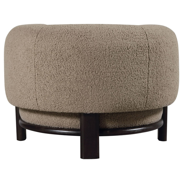 Lawler Upholstered Barrel Back Accent Chair Mushroom - Walo Furniture