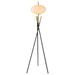 Layton White Orb Shade Tripod Floor Lamp Black - Walo Furniture