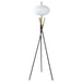 Layton White Orb Shade Tripod Floor Lamp Black - Walo Furniture