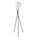 Layton White Orb Shade Tripod Floor Lamp Black - Walo Furniture