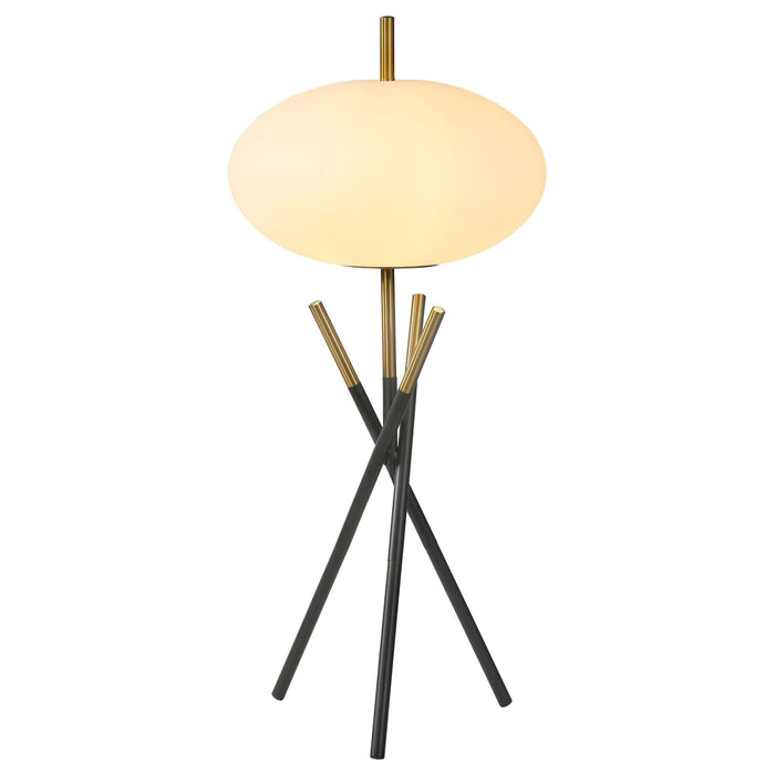 Layton White Orb Shade Tripod Table Lamp Black - Walo Furniture