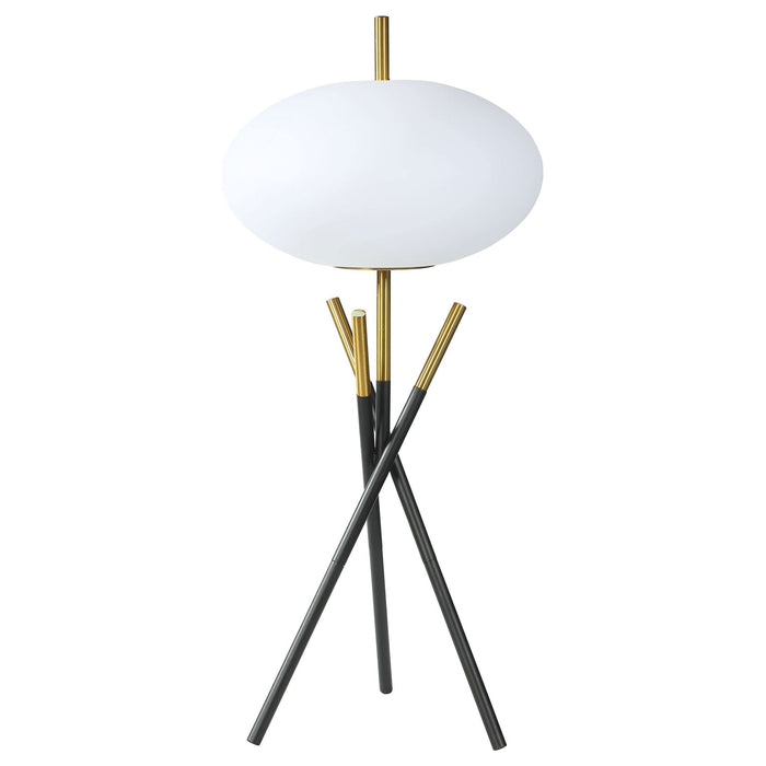 Layton White Orb Shade Tripod Table Lamp Black - Walo Furniture