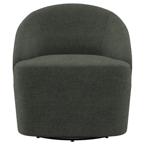 Leon Upholstered Barrel Accent Swivel Chair Hunter Green - Walo Furniture