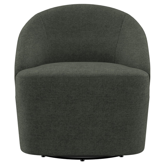 Leon Upholstered Barrel Accent Swivel Chair Hunter Green - Walo Furniture