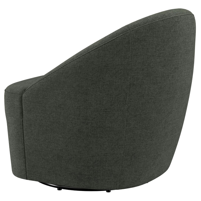 Leon Upholstered Barrel Accent Swivel Chair Hunter Green - Walo Furniture