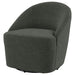 Leon Upholstered Barrel Accent Swivel Chair Hunter Green - Walo Furniture