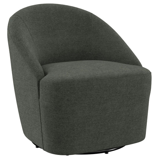 Leon Upholstered Barrel Accent Swivel Chair Hunter Green - Walo Furniture