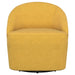 Leon Upholstered Barrel Accent Swivel Chair Mustard Yellow - Walo Furniture