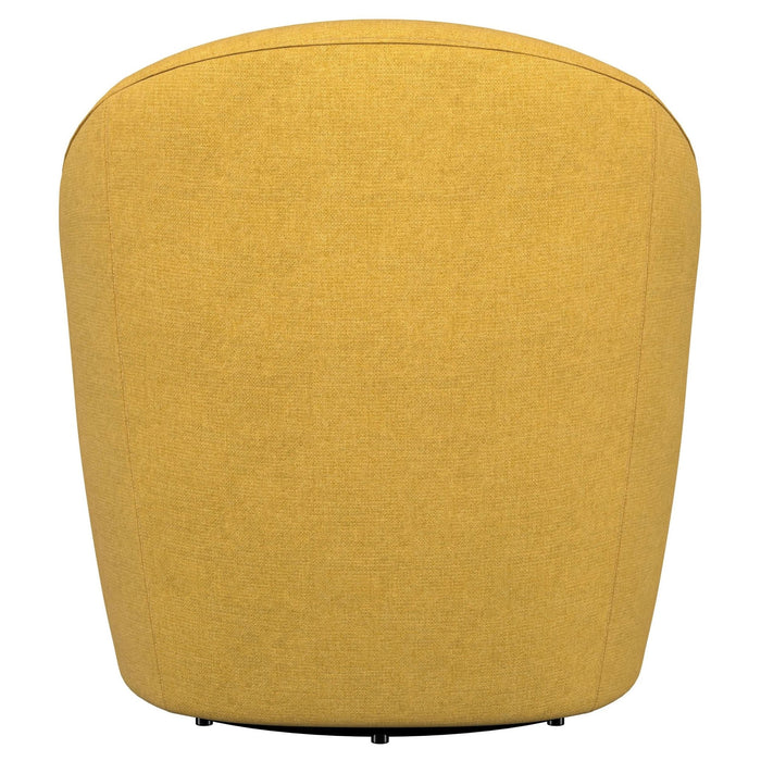 Leon Upholstered Barrel Accent Swivel Chair Mustard Yellow - Walo Furniture