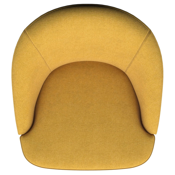 Leon Upholstered Barrel Accent Swivel Chair Mustard Yellow - Walo Furniture