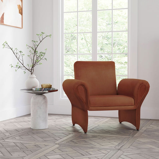 Liana Upholstered Roll Arm Accent Armchair Rust Orange - Walo Furniture