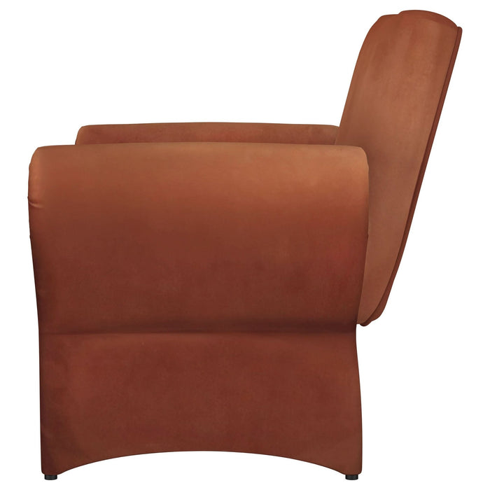 Liana Upholstered Roll Arm Accent Armchair Rust Orange - Walo Furniture