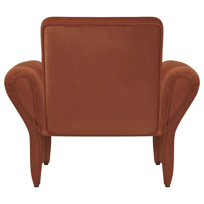 Liana Upholstered Roll Arm Accent Armchair Rust Orange - Walo Furniture