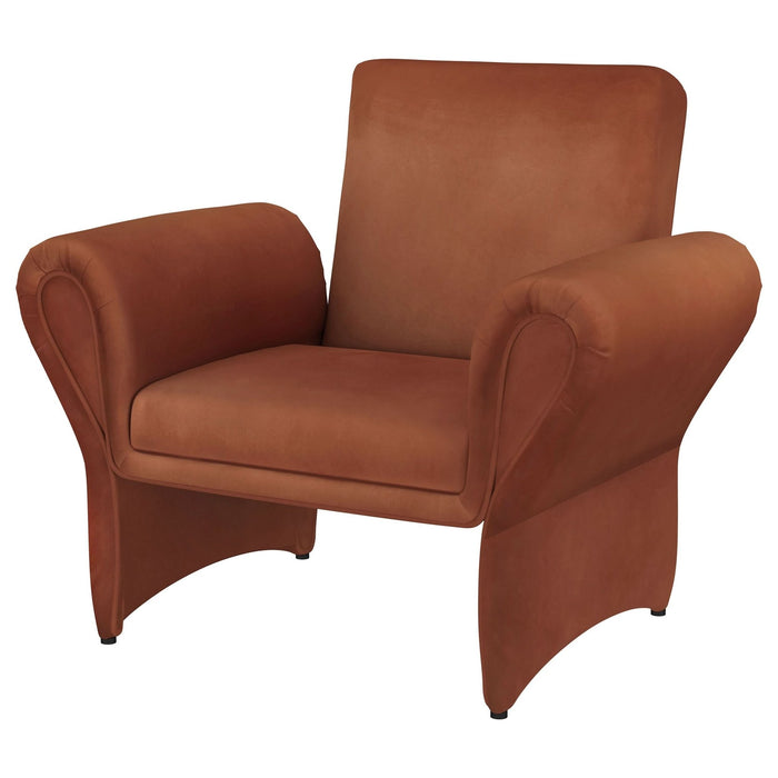 Liana Upholstered Roll Arm Accent Armchair Rust Orange - Walo Furniture