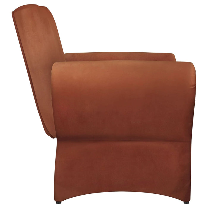 Liana Upholstered Roll Arm Accent Armchair Rust Orange - Walo Furniture