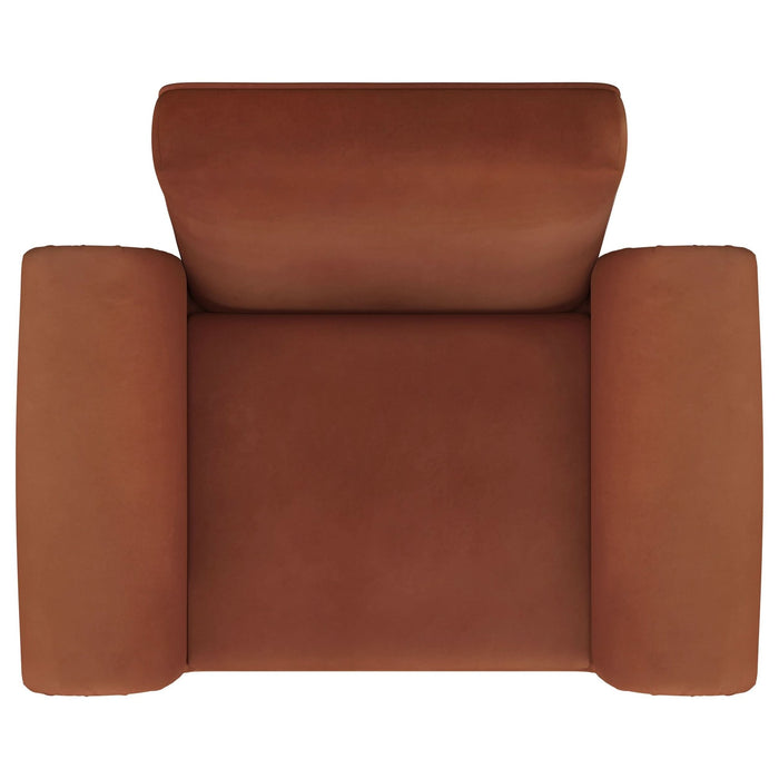 Liana Upholstered Roll Arm Accent Armchair Rust Orange - Walo Furniture