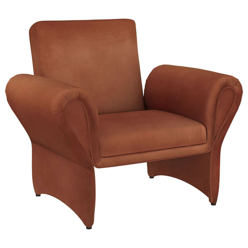 Liana Upholstered Roll Arm Accent Armchair Rust Orange - Walo Furniture