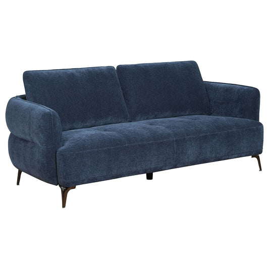 Lively 2 - piece Chenille Upholstered Sofa Set Blue - Walo Furniture