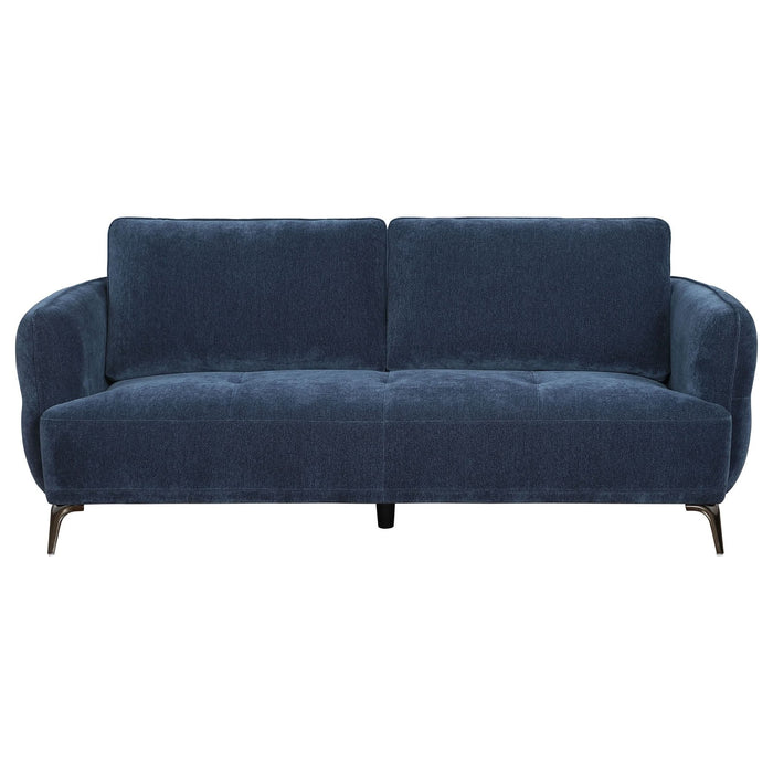 Lively 3 - piece Chenille Upholstered Sofa Set Blue - Walo Furniture