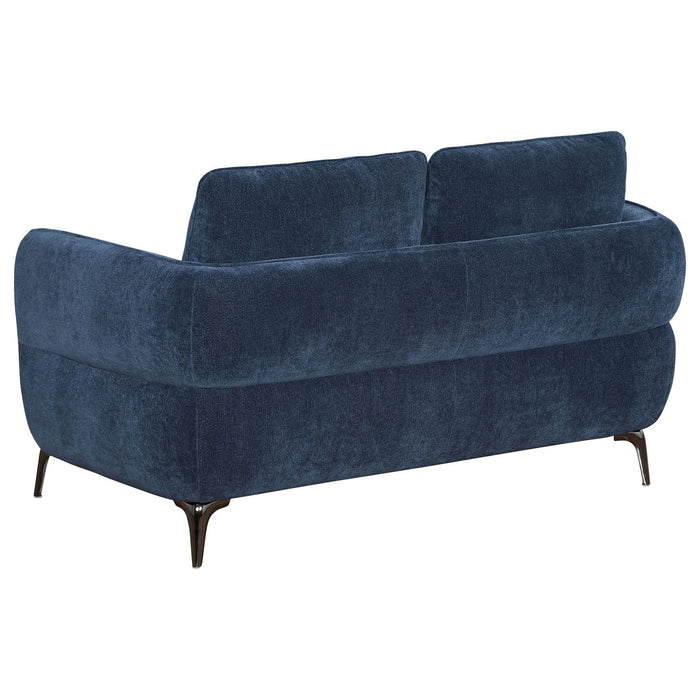 Lively 3 - piece Chenille Upholstered Sofa Set Blue - Walo Furniture