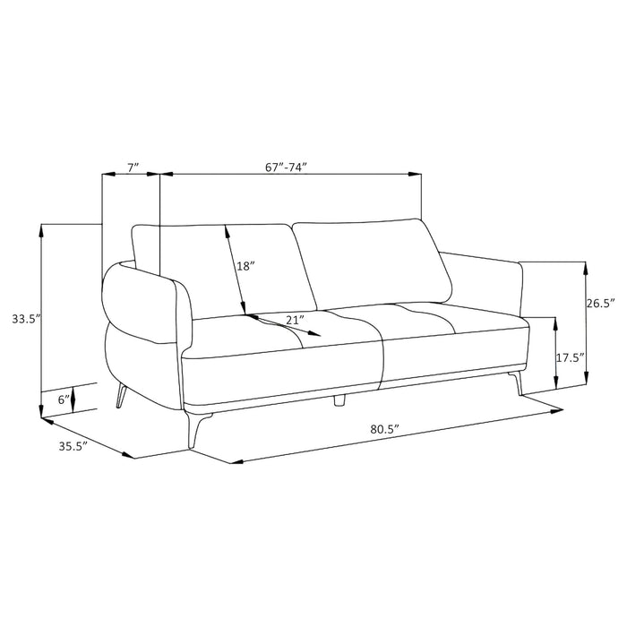 Lively 3 - piece Chenille Upholstered Sofa Set Blue - Walo Furniture