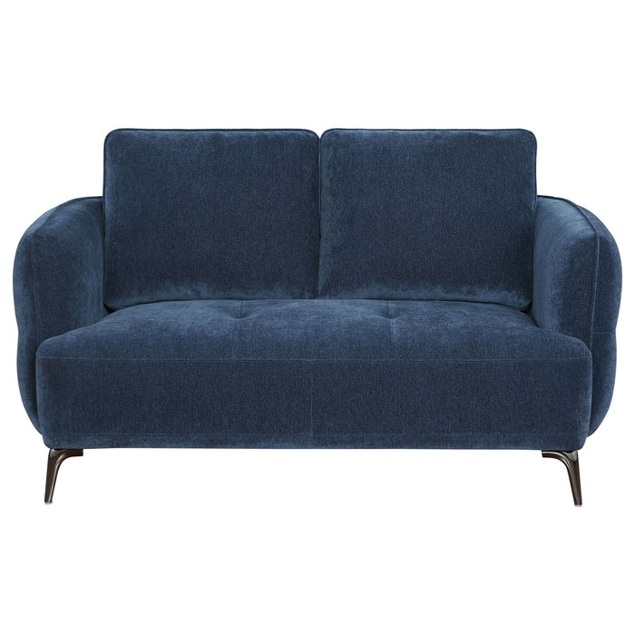 Lively 3 - piece Chenille Upholstered Sofa Set Blue - Walo Furniture