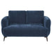 Lively 3 - piece Chenille Upholstered Sofa Set Blue - Walo Furniture