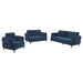 Lively 3 - piece Chenille Upholstered Sofa Set Blue - Walo Furniture