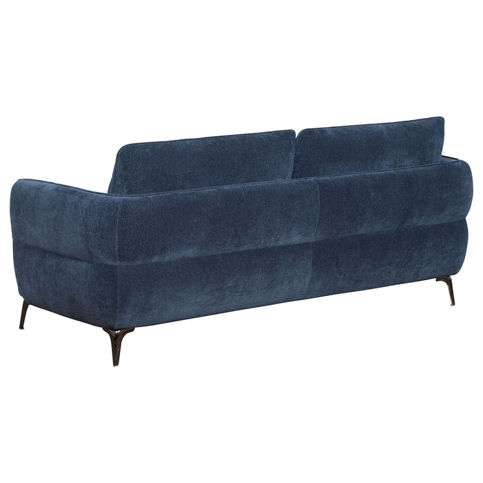 Lively 3 - piece Chenille Upholstered Sofa Set Blue - Walo Furniture