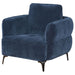 Lively Chenille Upholstered Modern Track Arm Chair Blue - Walo Furniture