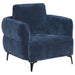 Lively Chenille Upholstered Modern Track Arm Chair Blue - Walo Furniture