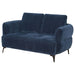 Lively Chenille Upholstered Modern Track Arm Loveseat Blue - Walo Furniture