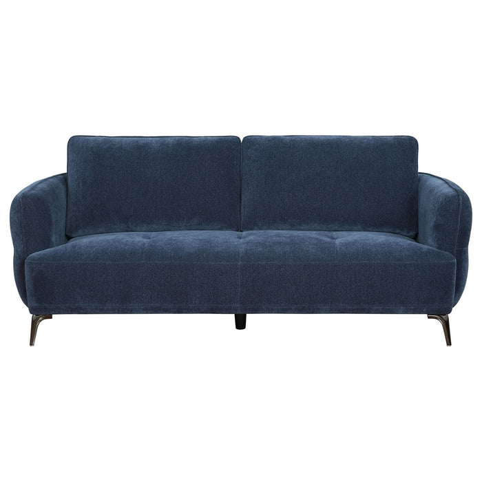 Lively Chenille Upholstered Modern Track Arm Sofa Blue - Walo Furniture