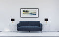 Lively Chenille Upholstered Modern Track Arm Sofa Blue - Walo Furniture