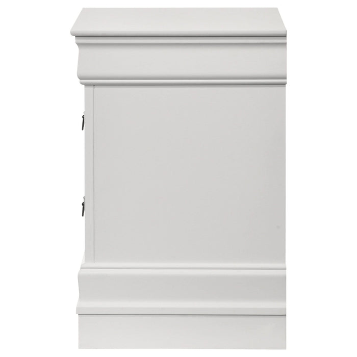 Louis Philippe 2 - drawer Nightstand Bedside Table White - Walo Furniture