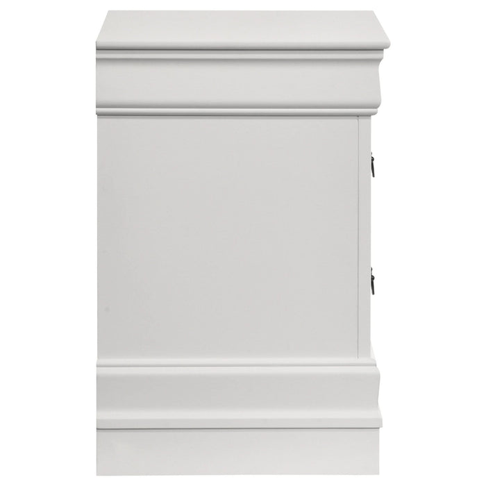 Louis Philippe 2 - drawer Nightstand Bedside Table White - Walo Furniture