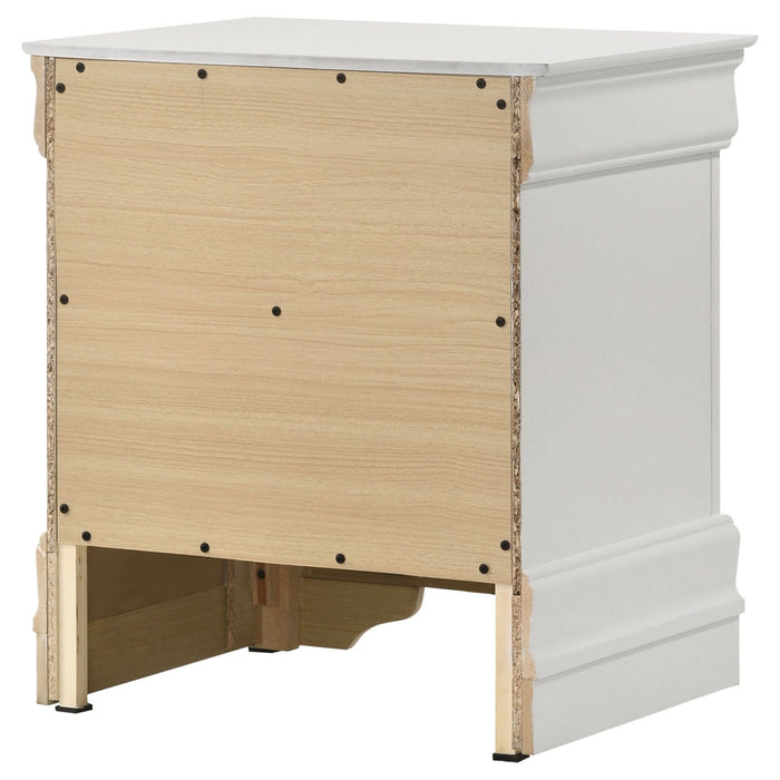 Louis Philippe 2 - drawer Nightstand Bedside Table White - Walo Furniture