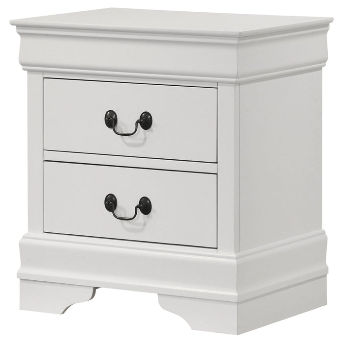 Louis Philippe 2 - drawer Nightstand Bedside Table White - Walo Furniture