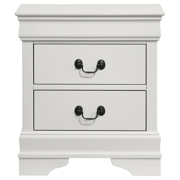 Louis Philippe 2 - drawer Nightstand Bedside Table White - Walo Furniture