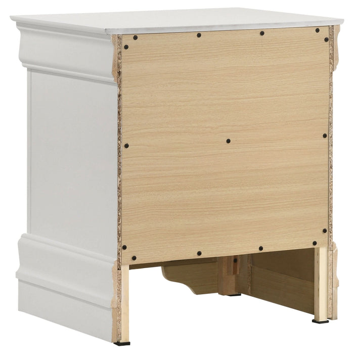 Louis Philippe 2 - drawer Nightstand Bedside Table White - Walo Furniture