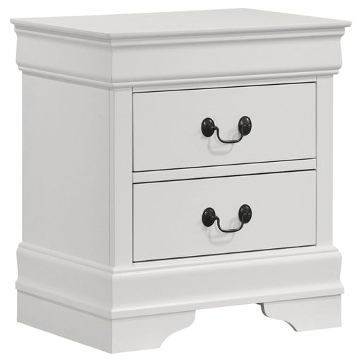 Louis Philippe 2 - drawer Nightstand Bedside Table White - Walo Furniture