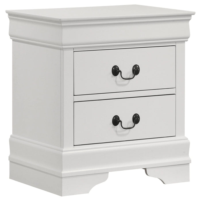 Louis Philippe 2 - drawer Nightstand Bedside Table White - Walo Furniture