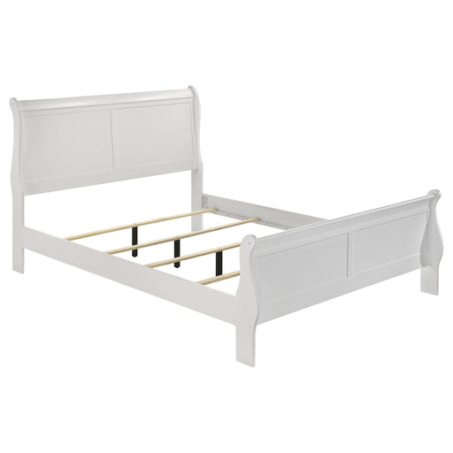 Louis Philippe 47 - inch Eastern King Sleigh Panel Bed White - Walo Furniture