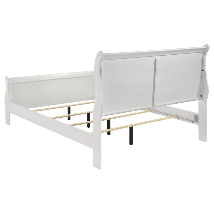 Louis Philippe 47 - inch Eastern King Sleigh Panel Bed White - Walo Furniture