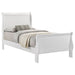 Louis Philippe 47 - inch Twin Sleigh Panel Bed White - Walo Furniture