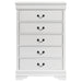 Louis Philippe 5 - drawer Bedroom Chest White - Walo Furniture