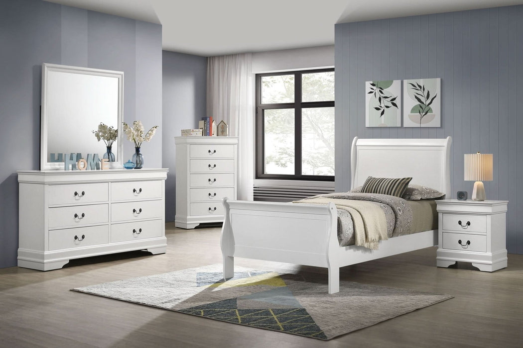 Louis Philippe 5 - piece Twin Bedroom Set White - Walo Furniture