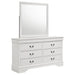 Louis Philippe 6 - drawer Dresser and Mirror White - Walo Furniture