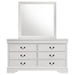 Louis Philippe 6 - drawer Dresser and Mirror White - Walo Furniture