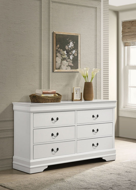 Louis Philippe 6 - drawer Dresser White - Walo Furniture